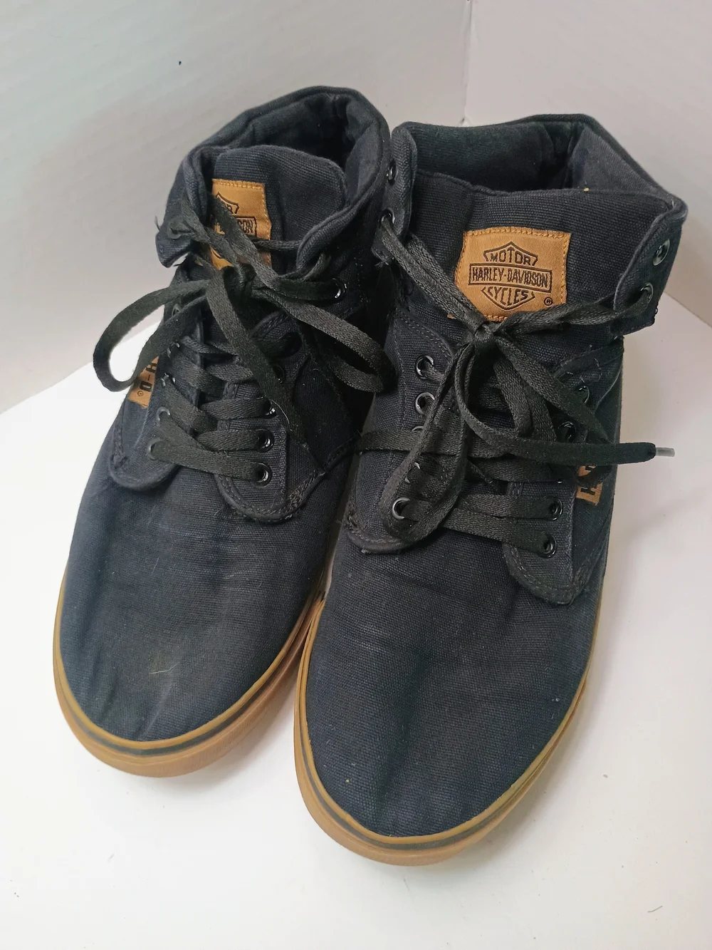 Harley-Davidson Men's Black Wrenford Canvas High-Top Sneakers Size 10